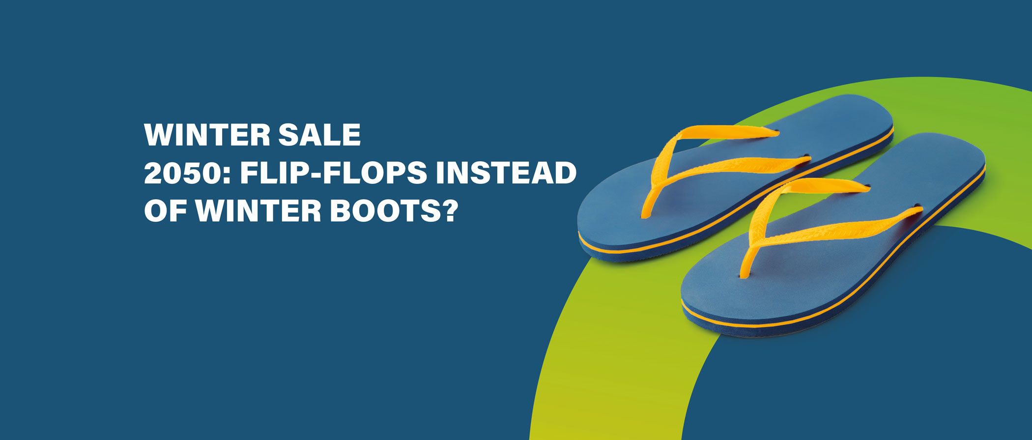 Reduce energy costs in shopping centres with meteoviva. Motif winter sales 2050: flip-flops instead of winter boots?